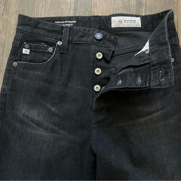 AG-ED ADRIANO GOLDSCHMIED Black Denim High Rise Vintage Straight Fit Jeans 27 R - Picture 8 of 15
